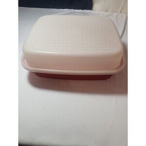 VTG EUC Tupperware #1294-5 Meat Marinade Tenderizer Container w/ Paprika Red Lid